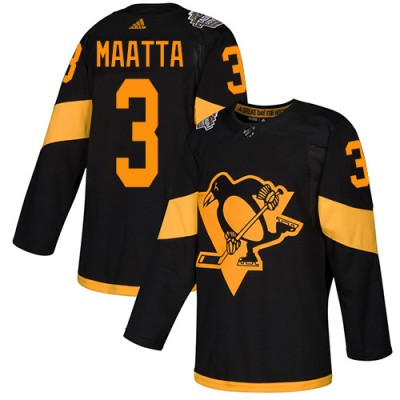 Adidas Pittsburgh Penguins #3 Olli Maatta Black Authentic 2019 Stadium Series Stitched NHL Jersey